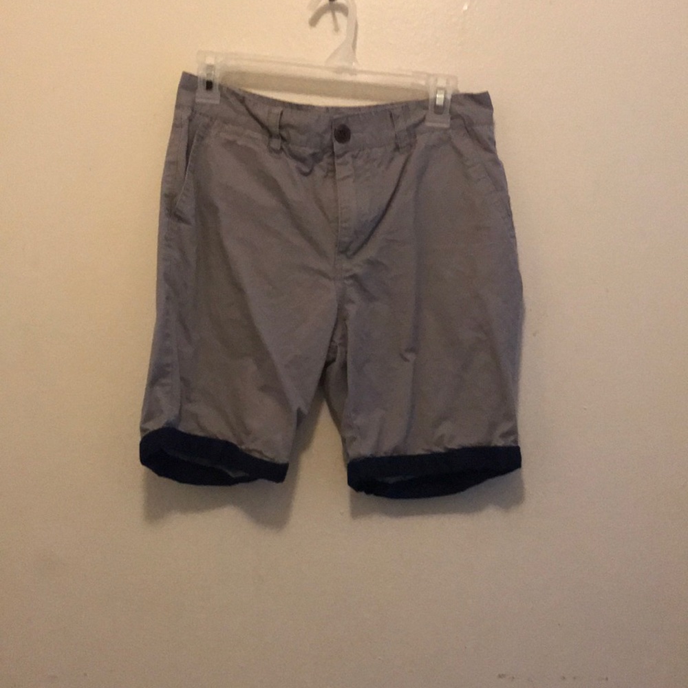 A pair of gray shorts